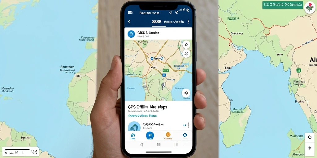 Antarmuka aplikasi GPS Offline Maps 888R yang intuitif dan informatif.