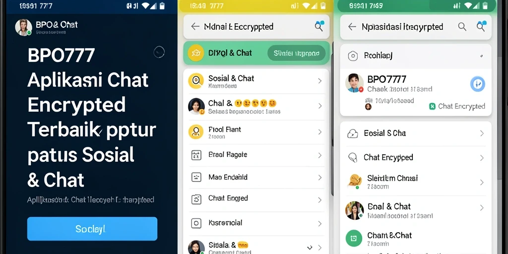 Tampilan antarmuka BPO777 yang sederhana dan fungsional untuk Chat Encrypted.
