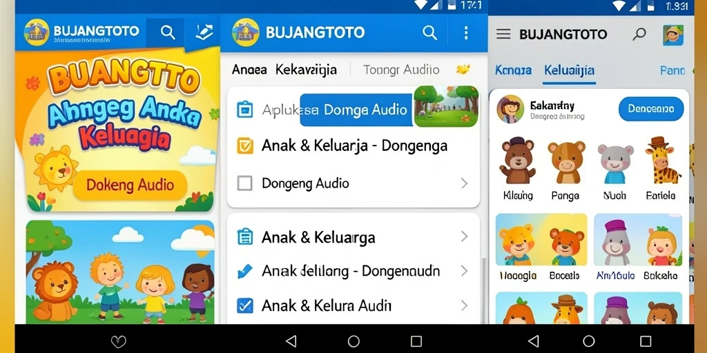 Antarmuka BUJANGTOTO yang ramah anak dan mudah digunakan.
