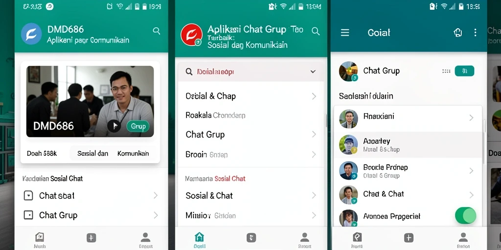 Tampilan antarmuka DMD686 untuk aplikasi Chat Grup yang intuitif
