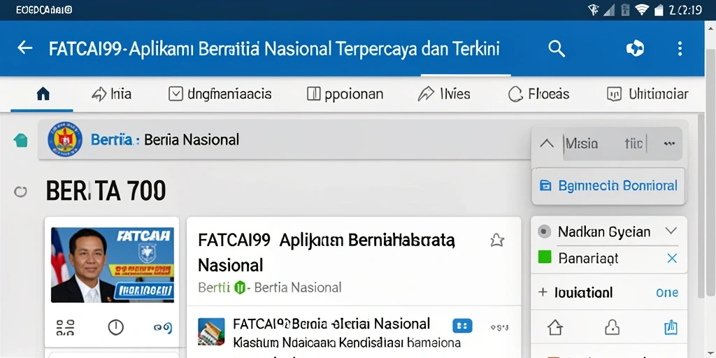 Antarmuka pengguna FATCAI99 menampilkan berita nasional terkini.