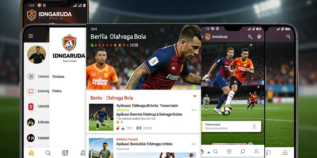 Antarmuka pengguna IDNGARUDA menampilkan berita olahraga bola terbaru.