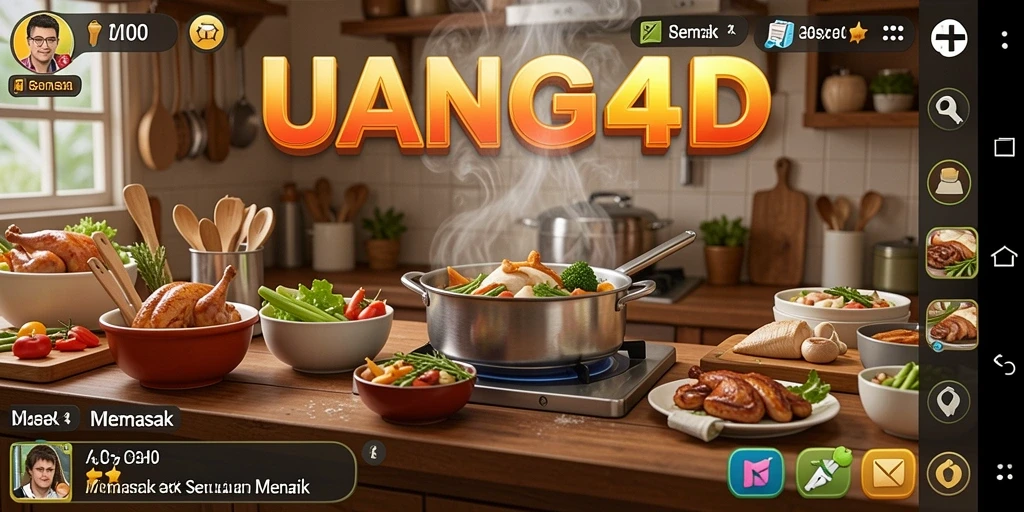 Tampilan antarmuka permainan memasak UANG4D yang menarik dan interaktif.