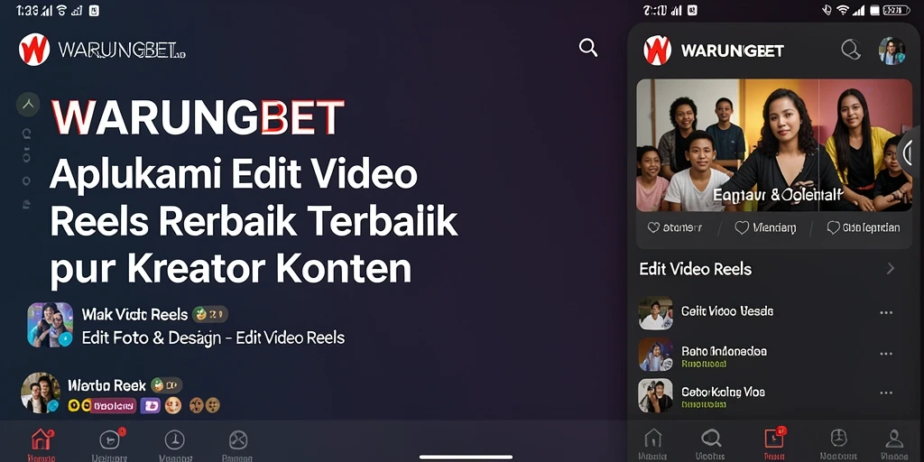 Tampilan antarmuka WARUNGBET untuk Edit Video Reels yang menarik dan user-friendly.