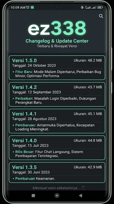 Riwayat Versi Aplikasi ez338 untuk Pengguna Android